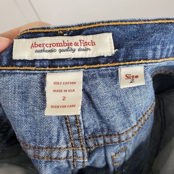 Vintage Abercrombie Fitch Mini Skirt Y2K Denim 90s Grunge REtro WOmens 2 Cotton - Picture 8 of 9